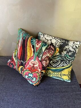 Desigual Multicolor Floral 2 Throw Pillows Case Covers with zipper